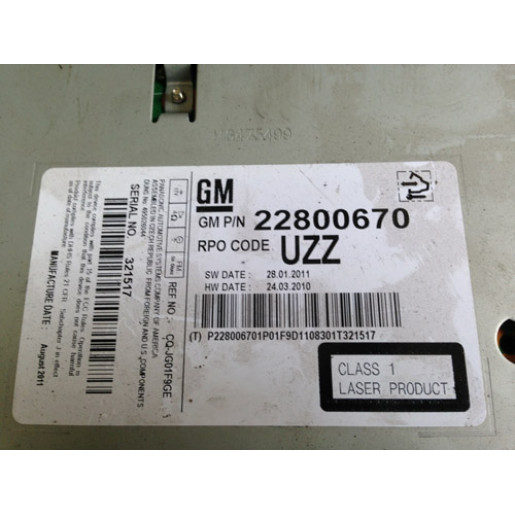 Радіоприймач дісковод магнітола 22800670 Опель Меріва Opel Meriva B 2010-2017